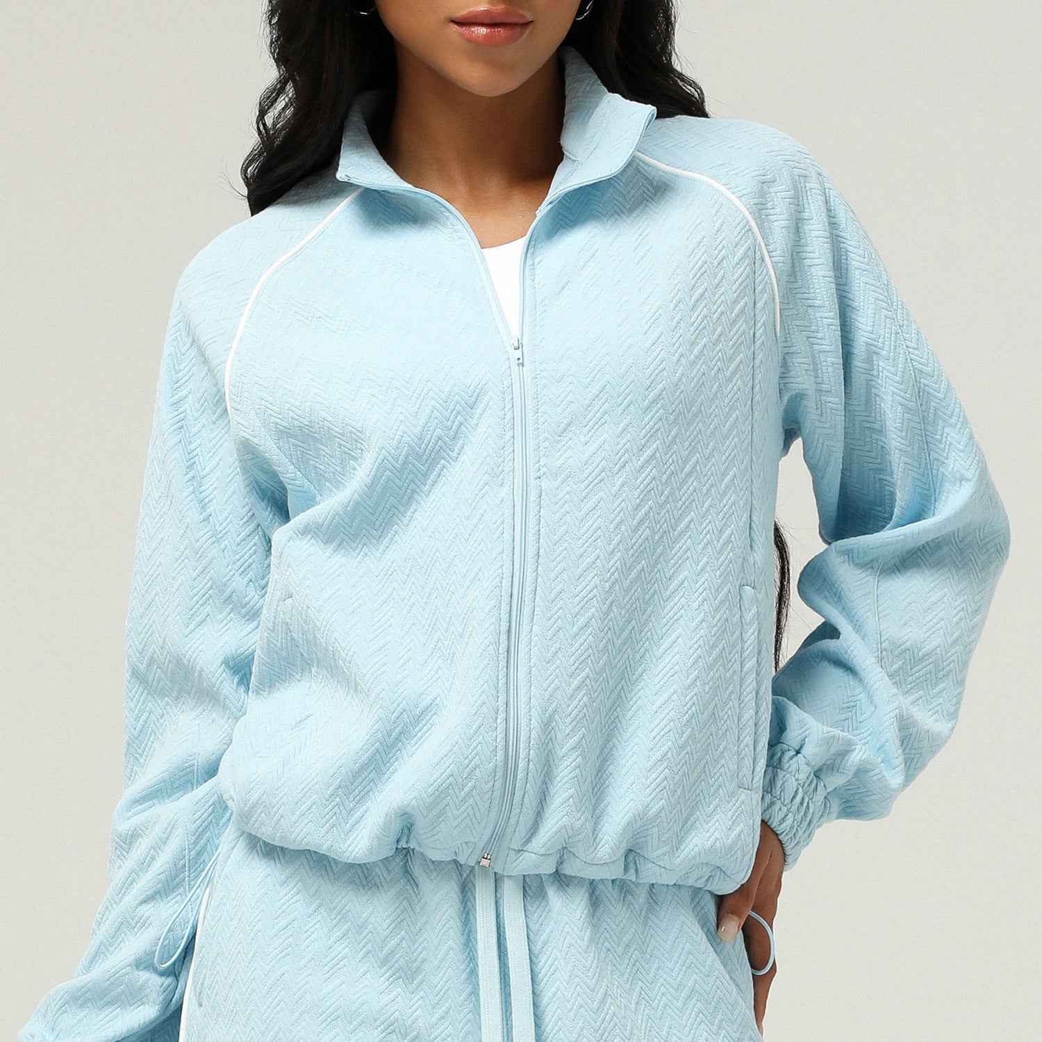 HEAT Stand-Collar Chevron Track Jacket