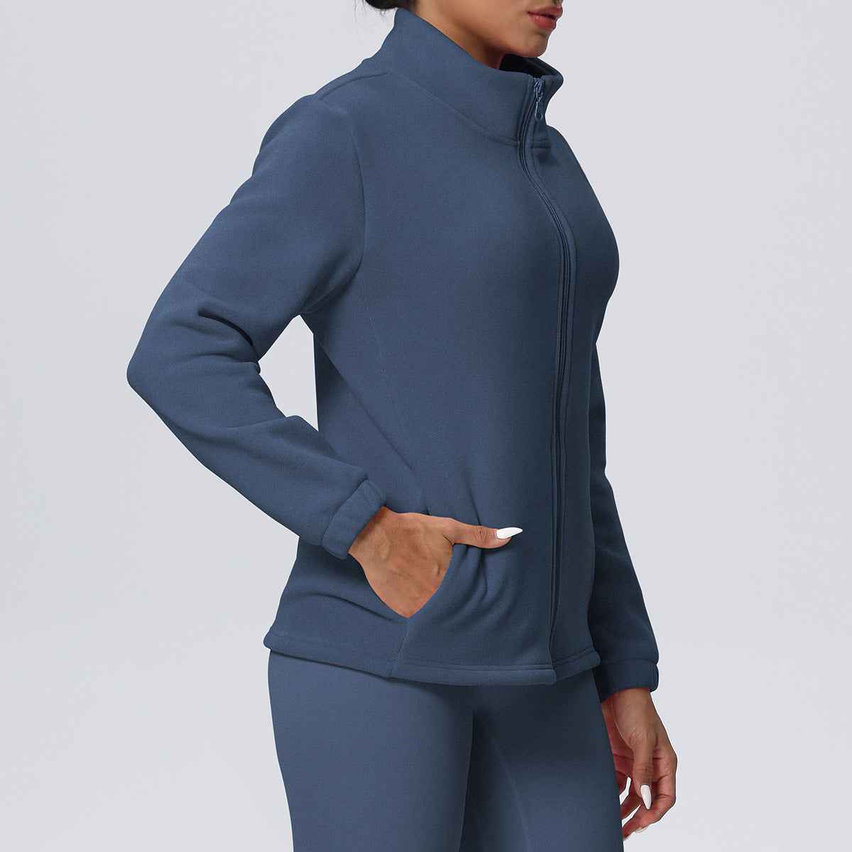 HEAT Fleece-Lined High Collar Zip Jacket