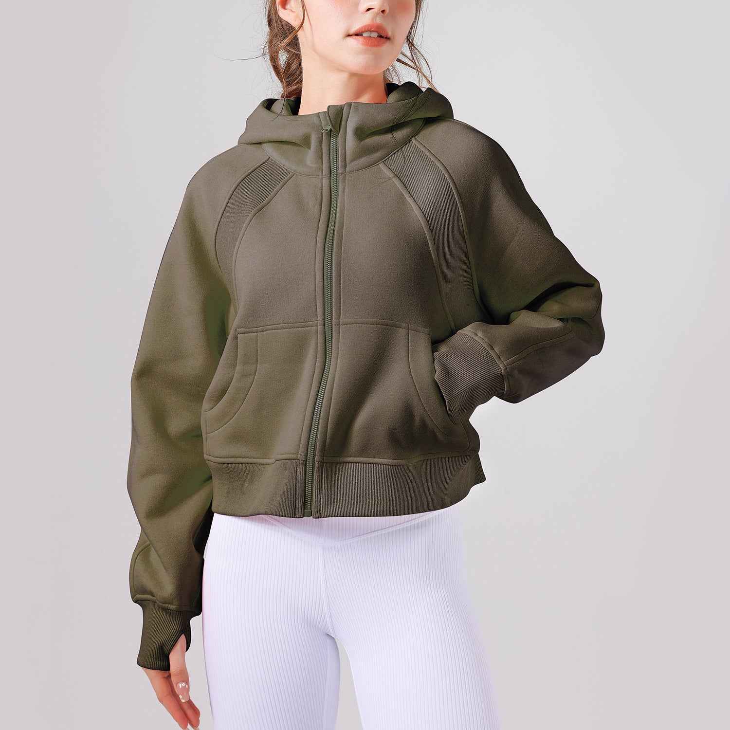 HEAT Thick Cotton Hooded Zip Jacket
