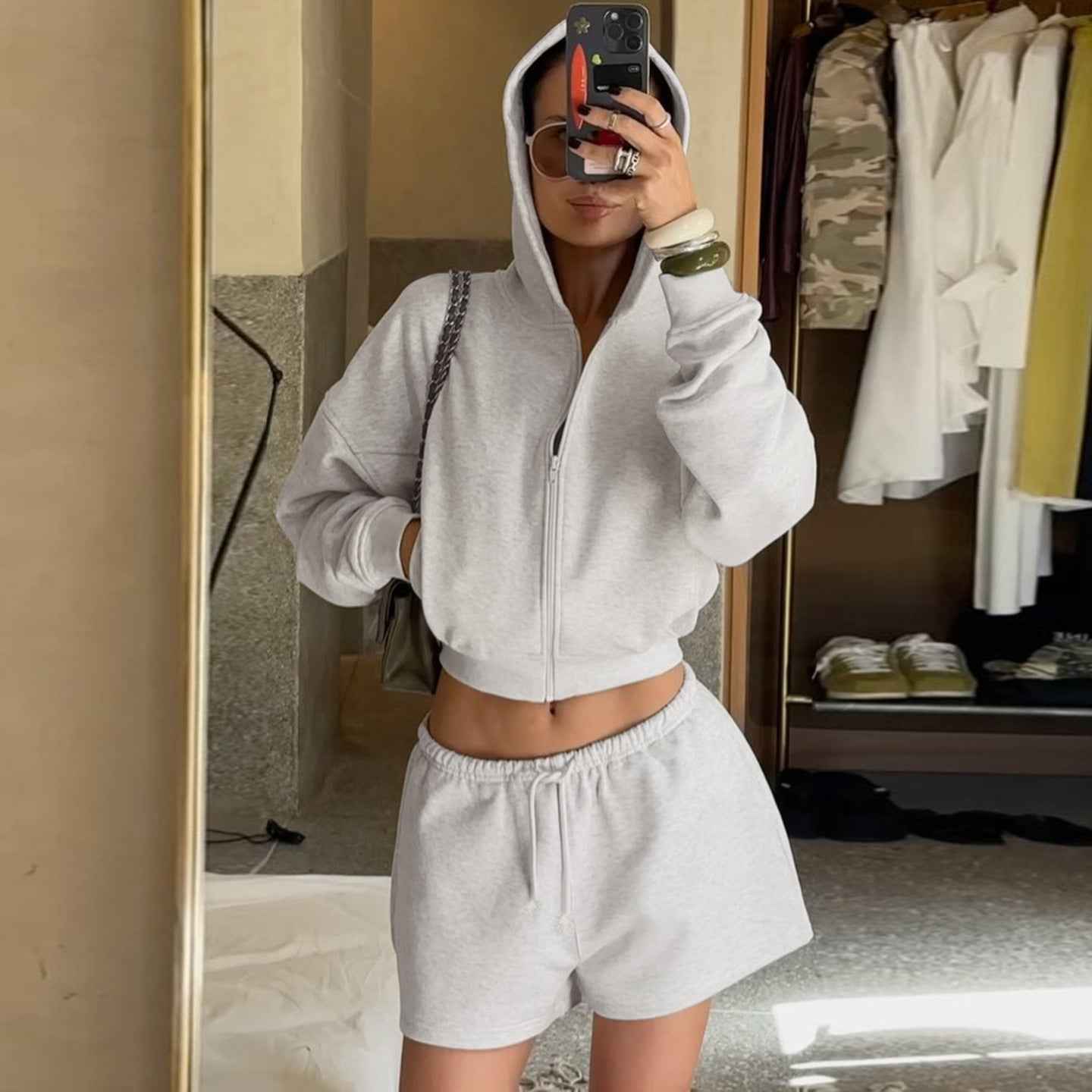 HEAT Hooded Jacket & Lace-Up Shorts