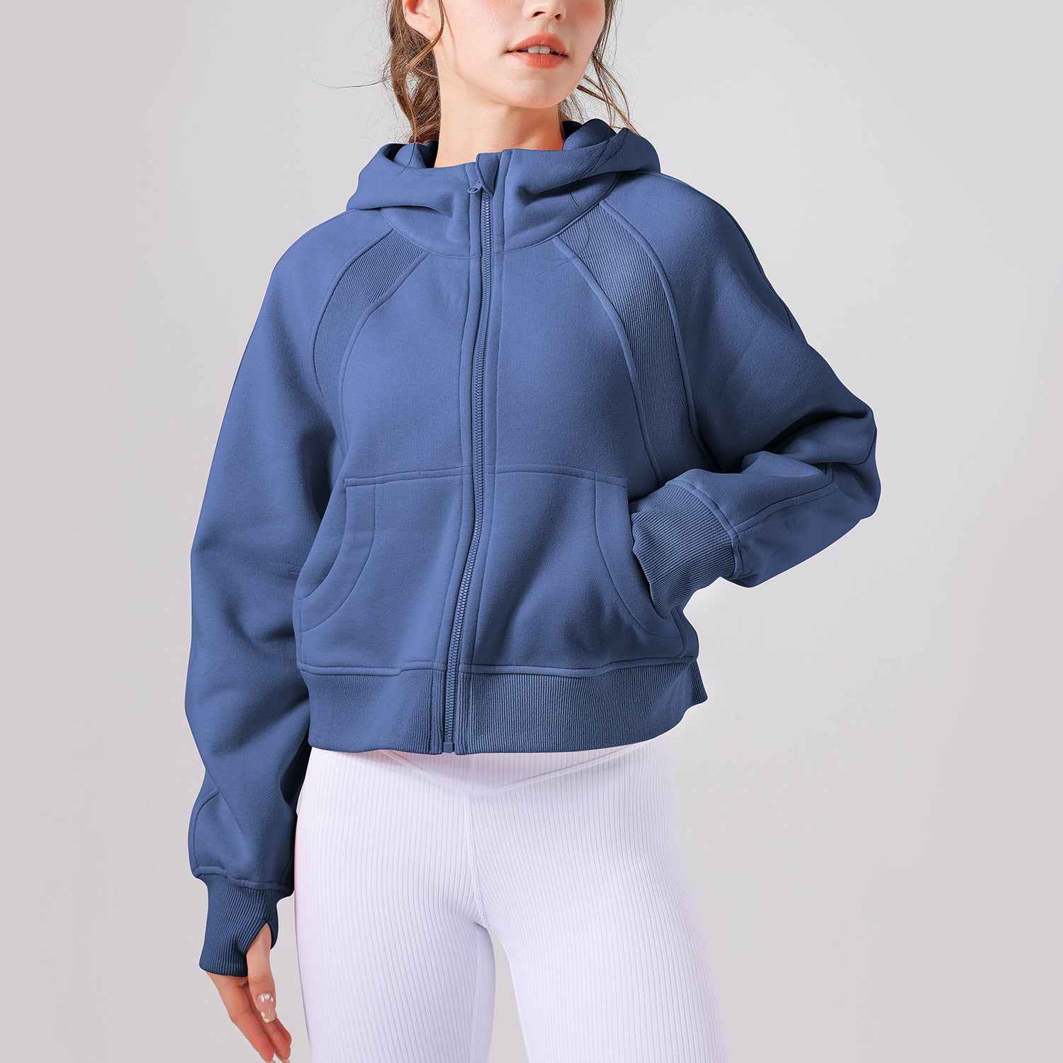 HEAT Thick Cotton Hooded Zip Jacket
